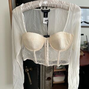 Sincerly Jules Cream Lace Bustier Top